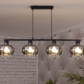   Függesztett lámpa kristály díszekkel, 4 foglalattal - Corry Globo 15839-4H