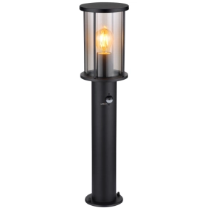   Kültéri mozgásérzékelős állólámpa, fekete-füstszínű - Gracey Globo 31362S