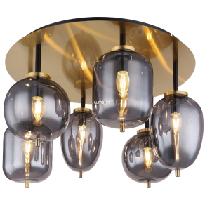   Mennyezeti lámpa, sárgaréz, hat foglalattal - Blacky Globo 15345-6DMM