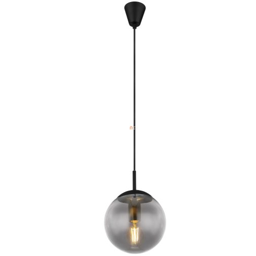 Függesztett lámpa, fekete-füstszínű, 20 cm (Joel)