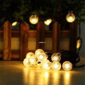  Kültéri napelemes fényfüzér, melegfehér, 2, 8 m, áttetsző gömbök, 20 LED - Solar Globo 36802-20