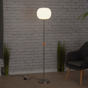   Állólámpa talpkapcsolóval, 160 cm - Blacky I Globo 15345SNO, üveg, 1xE27 foglalattal