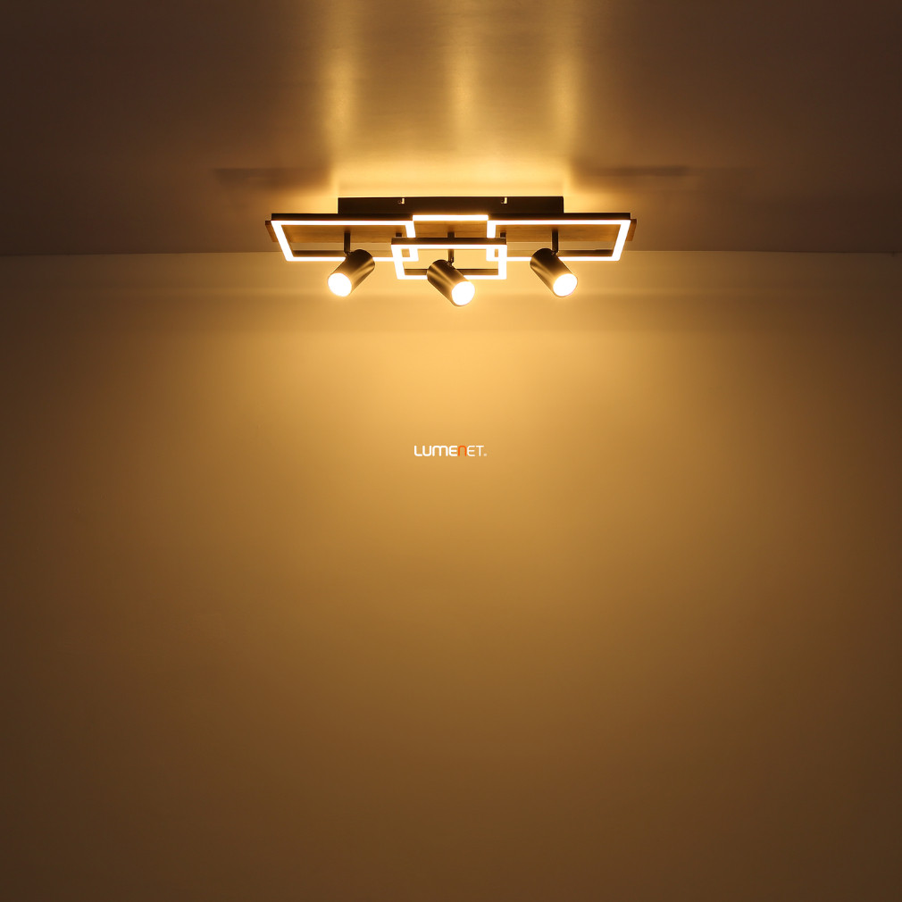 Kapcsolóval szabályozható mennyezeti LED spotlámpa háttérvilágítással, 48+15 W, melegfehér (Kassu 3)