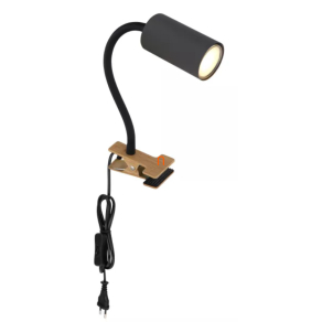   Csíptetős asztali spot lámpa grafit-natúr színben, 41 cm - Robby Globo 57911KG - billenőkapcsolós, 1xGU10 foglalattal, 230 V