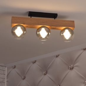  Mennyezeti lámpa, fa-fekete, három foglalattal - Moitas Globo 15656-3D