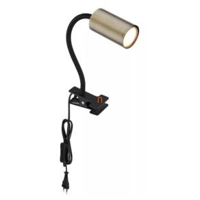   Csíptetős asztali spot lámpa, antikolt réz hatású, 41 cm - Robby Globo 57911KM - billenőkapcsolós, 1xGU10 foglalattal, 230 V