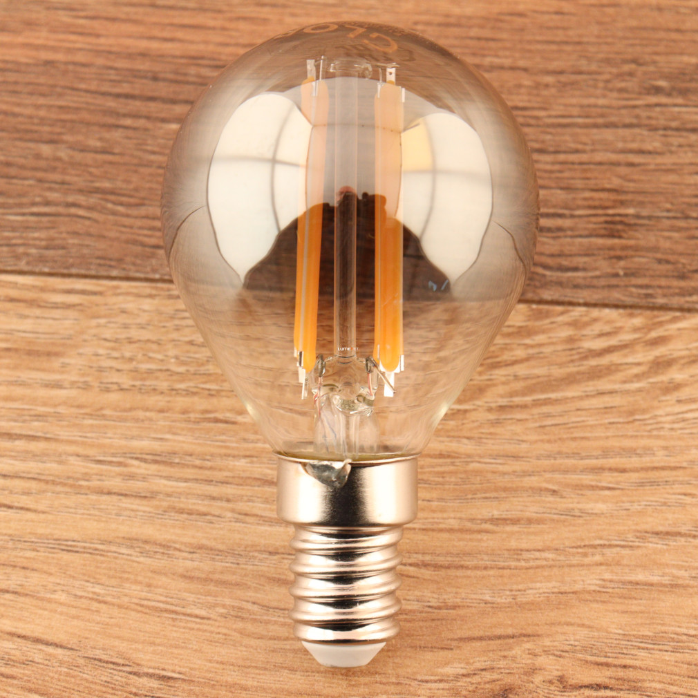 E14 LED fényforrás, 6W, 380lm, candelight, füstszínű üveg