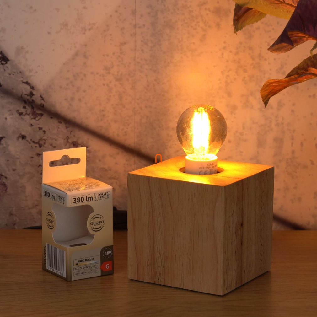 E14 LED fényforrás, 6W, 380lm, candlelight, füstszínű üveg