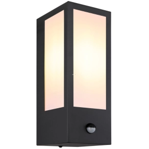   Kültéri fényérzékelős fali lámpa fekete opál színben - Gundula Globo 31980OS