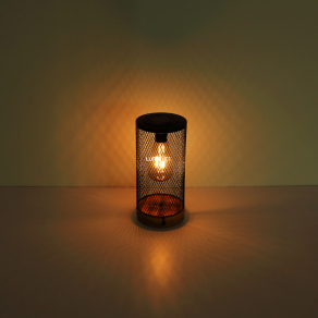   Kültéri napelemes asztali LED lámpa, fekete-fa - Solar Globo 36628