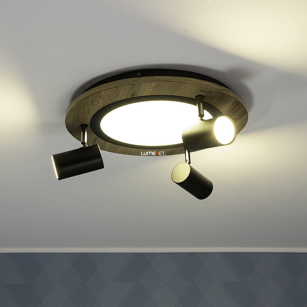 Fali kapcsolóval szabályozható spotlámpa három LED fényforrással, 15 W, melegfehér LED világítással (Kassu)