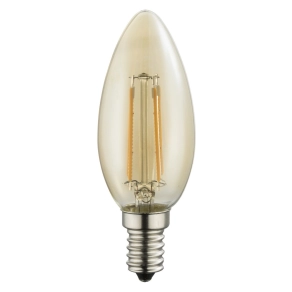   E14 LED borostyán filament gyertya 4W, 2200K, 350 lm - Globo 10588AK