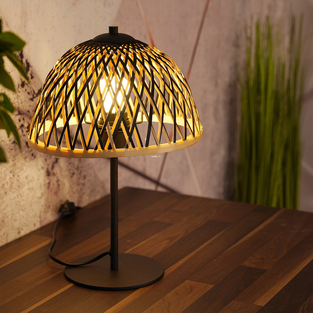 Asztali lámpa fonott bambusz ernyővel (Colly)