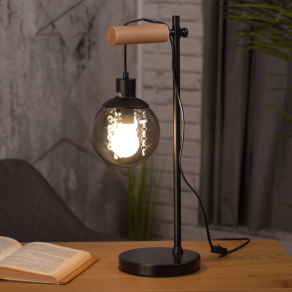   Asztali lámpa lógatott üveg búrával kristály láncokkal, 55 cm - Richard Globo 15657T, 1xE27 foglalattal