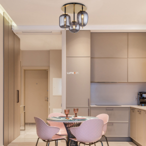   Mennyezeti lámpa, sárgaréz, három foglalattal - Blacky Globo 15345-3DMM