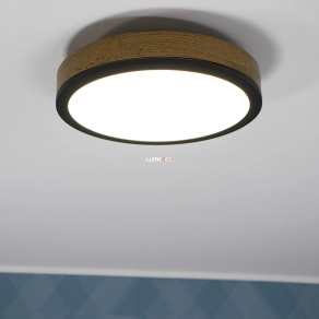   Kerek mennyezeti LED lámpa, fa hatású-grafit - Doro Globo 416080WD1R