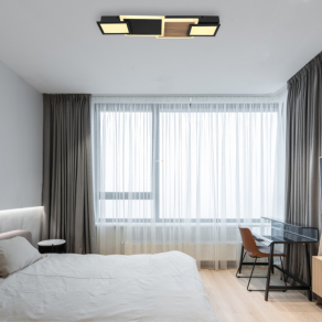 Mennyezeti LED lámpa, fekete-fa - Caroline Globo 67279-30