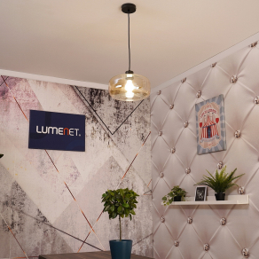   Függesztett lámpa borostyán színben - Giuseppe Globo 15566HA