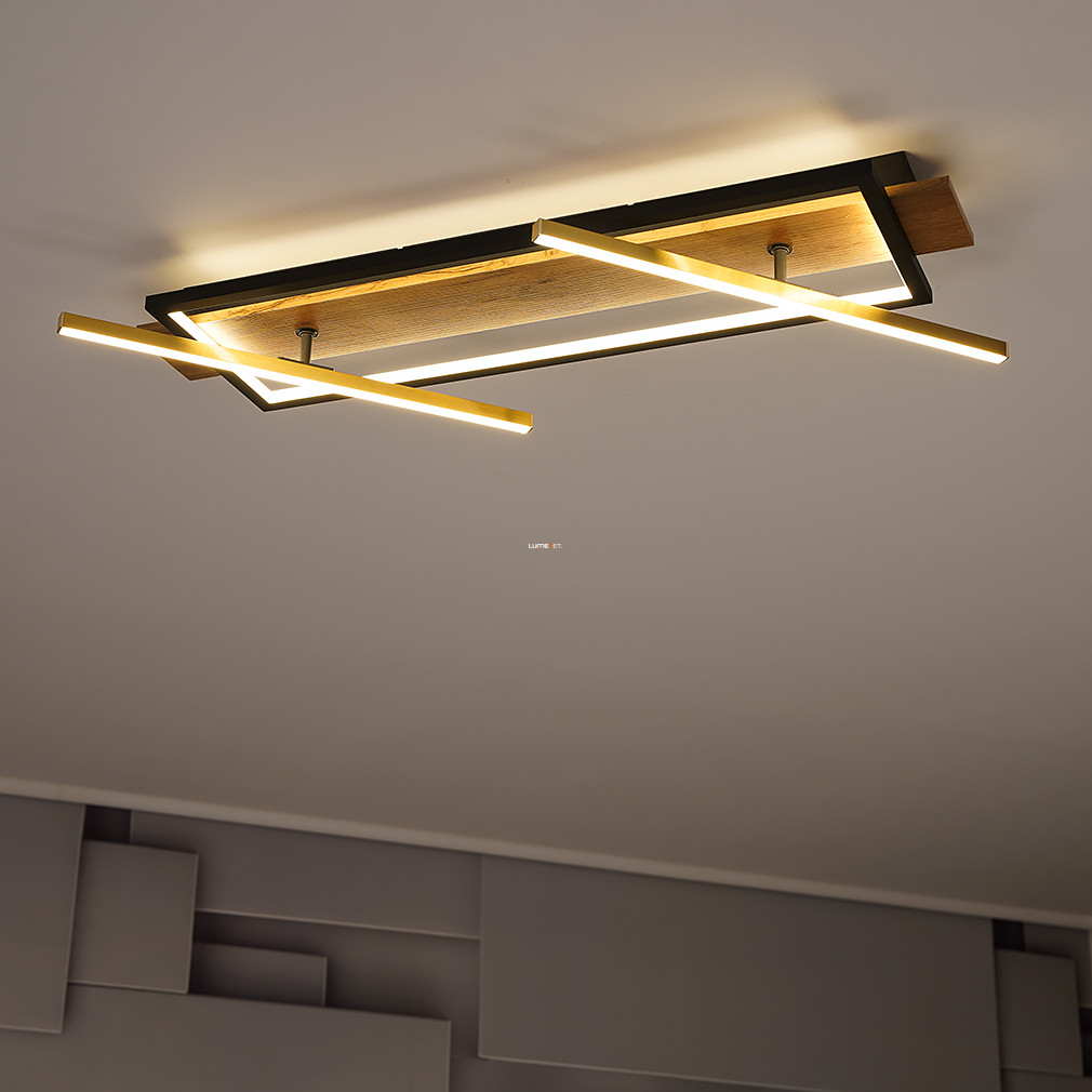 Falikapcsolóval szabályozható mennyezeti LED lámpa keretvilágítással sárgaréz színben (Beatrix)