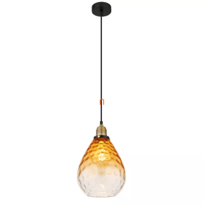   Függesztett lámpa borostyán színben, 21 cm - Salvy Globo 15786H
