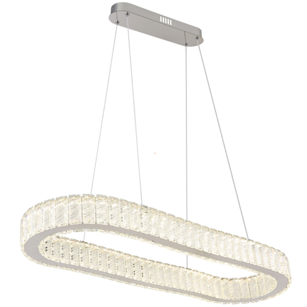 Ovális függesztett LED lámpa kristály berakással, távirányítós , hidegfehér-melegfehér (Mucky)