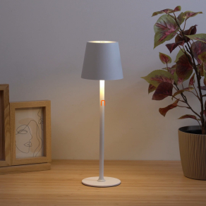   Szabályozható asztali LED lámpa fehér színben, 36 cm - Vannie Globo 58438W, memória, akkumulátoros, állítható fényerősség, dimmelhető, tölthető, hordozható, fröccsenő víz ellen védett, 1.5 méretes kábellel, 3000 K, 130 lm, 5 W, 230 V
