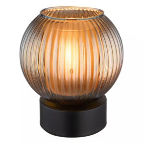   Hangulatlámpa petróleumkék színben, bordázott üveg, 17 cm - Zumba Globo 15638TP - billenőkapcsolós, 1xE27 foglalattal, 230 V