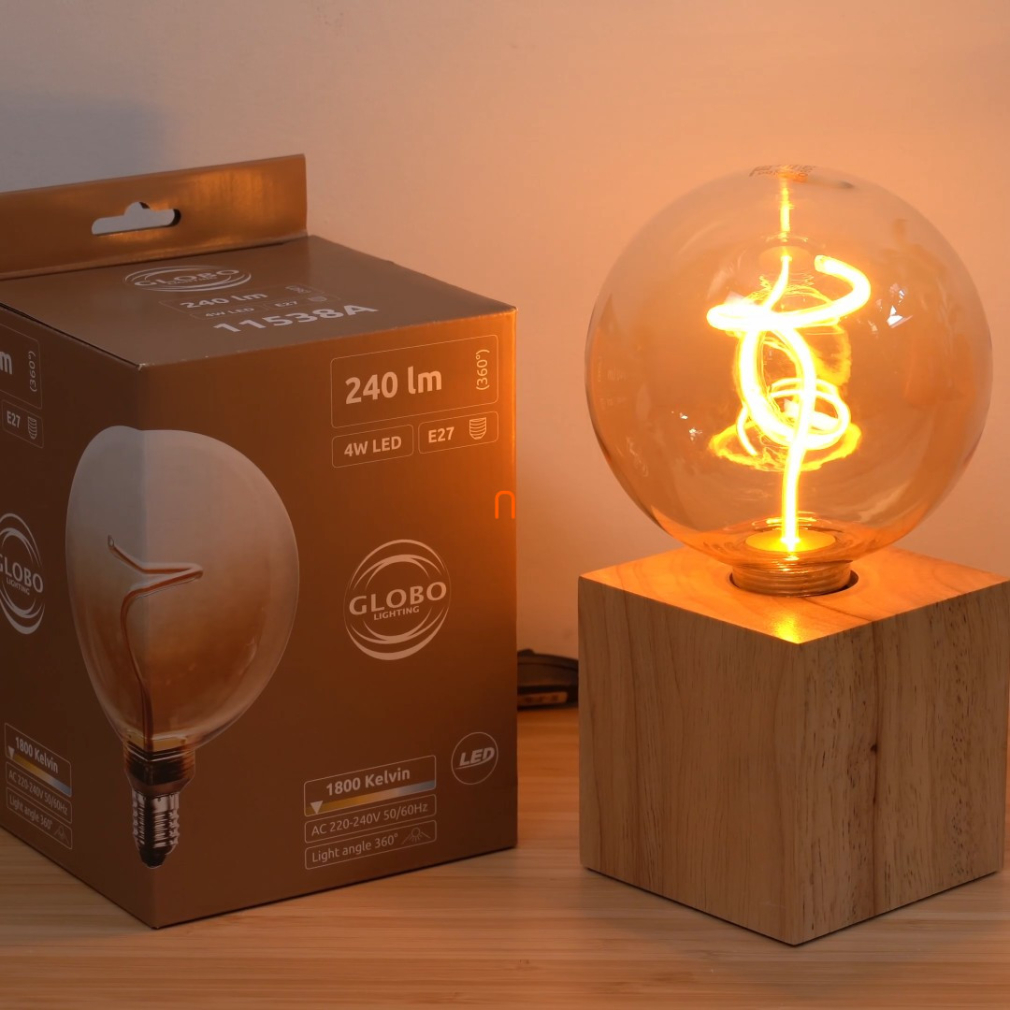E27 LED dekor fényforrás, 4 W, 240 lm, 1800 K, színátmenetes borostyán üveg