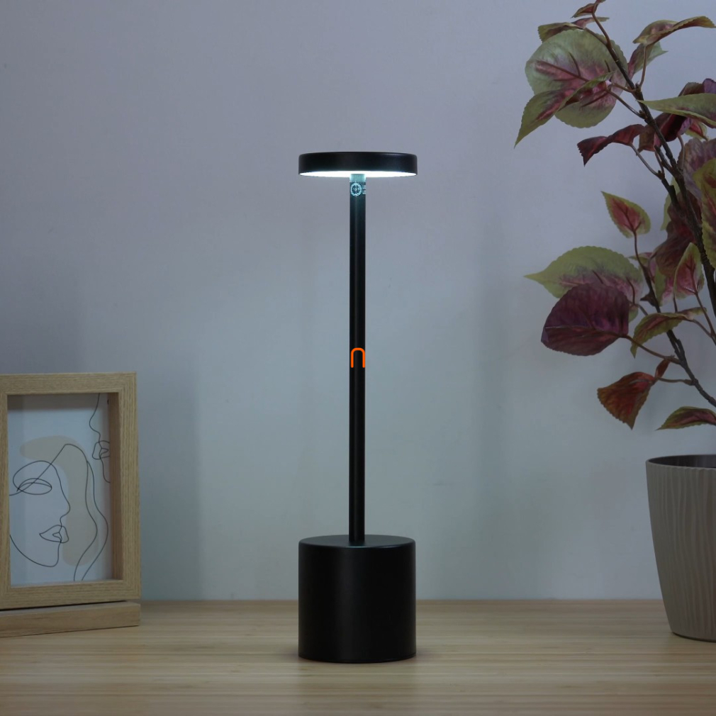 Szabályozható asztali LED lámpa, 34 cm - Polina Globo 21019B, akkumulátoros, tölthető, hordozható, dimmelhető, 0.8 méretes kábellel, 2000-7000-3500 K, 138 lm, 1,2 W, 230 V
