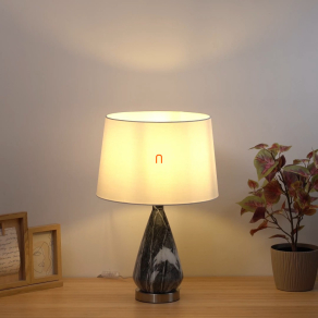   Asztali lámpa márvány hatású talapzattal, 54 cm - Kisa Globo 24147W - billenőkapcsolós, 1xE27 foglalattal, 230 V