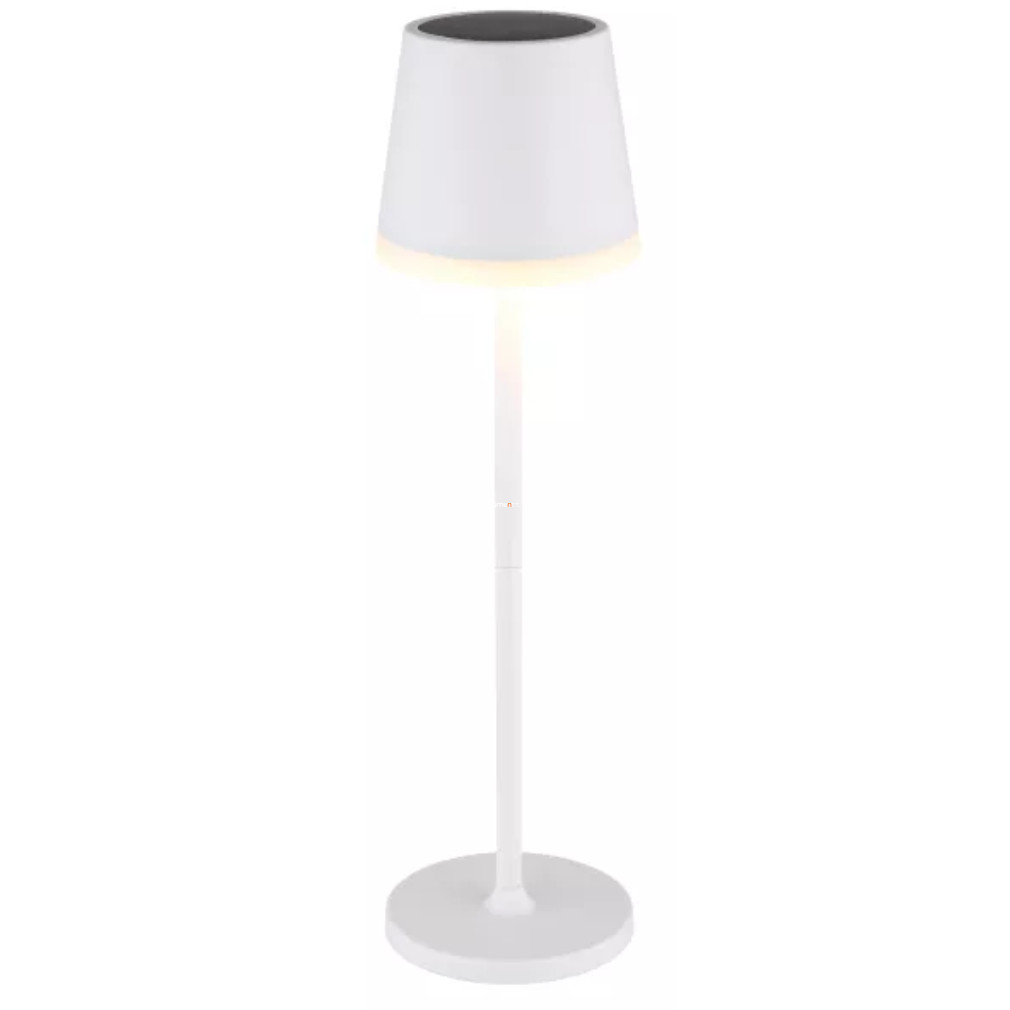 Napelemes asztali lámpa állítható magassággal, fehér