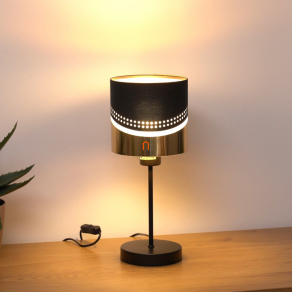   Asztali lámpa fekete-arany színben, 38 cm - Or Globo 54046T - billenőkapcsolós, 1xE27 foglalattal, 230 V