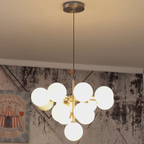   Üveggömbös függesztett lámpa matt arany-opál színben - Grappy Globo 56143-13G