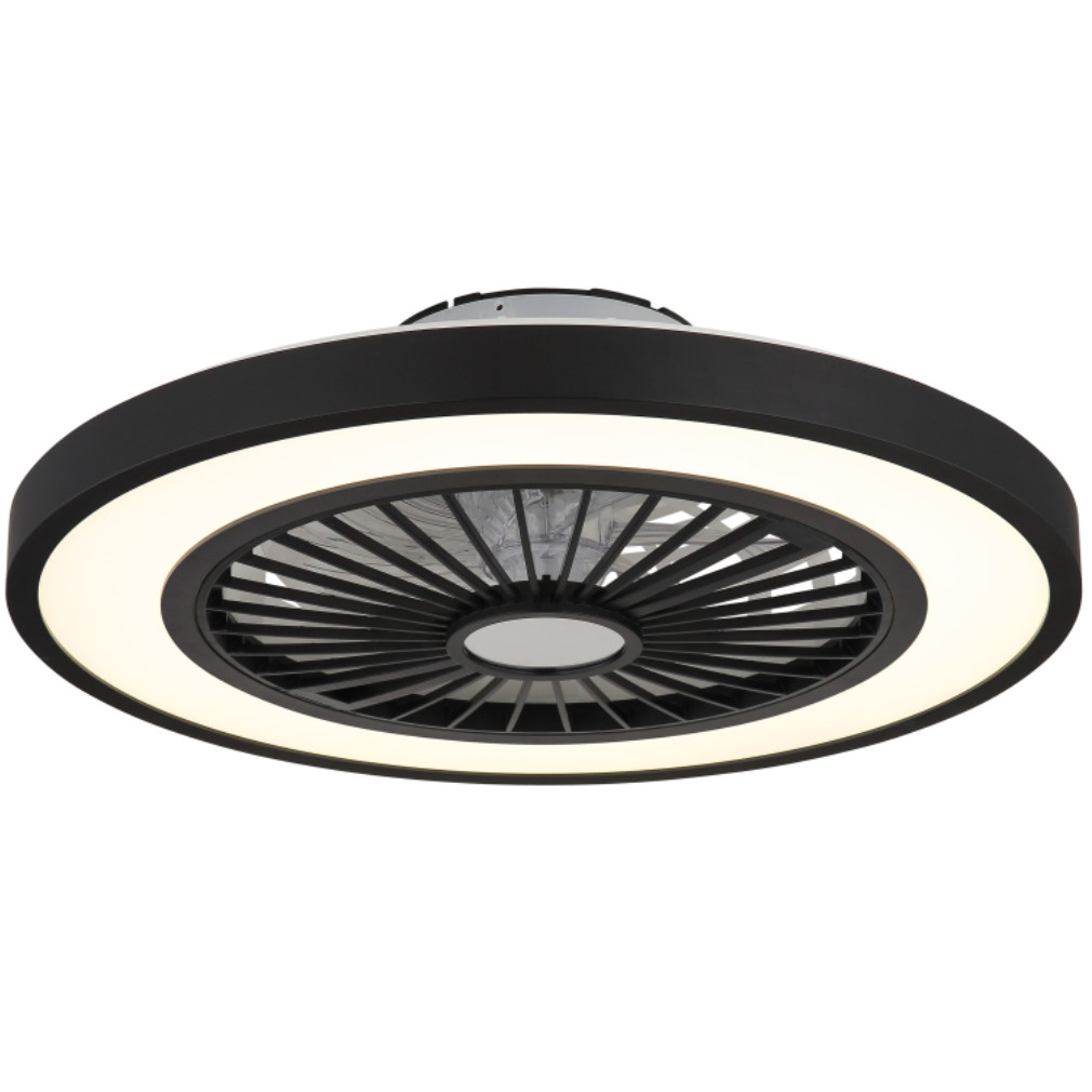 Szabályozható ventilátoros mennyezeti LED lámpa, 54 cm (Blizzak)