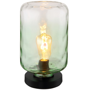   Asztali hangulatlámpa zöld színben, üveg, 32 cm - Darina Globo 16046TG - színátmenetes, billenőkapcsolós, 1xE27 foglalattal, 230 V