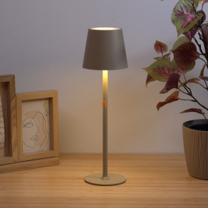   Asztali LED lámpa homok színben, 36 cm - Vannie Globo 58438S, memória, akkumulátoros, dimmelhető, tölthető, hordozható, fröccsenő víz ellen védett, 1.5 méretes kábellel, 3000 K, 130 lm, 3 W, 230 V