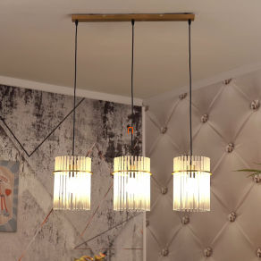   Üvegpálcás függesztett lámpa 3 foglalattal, 80x20 cm - Gorley Globo 15698-3HM