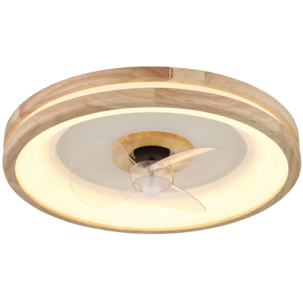 Távirányítóval szabályozható  ventilátoros mennyezeti LED lámpa 30W, fa (Gatian)