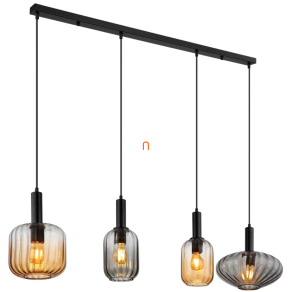   Függesztett lámpa 4 foglalattal, különböző burákkal - Valletta Globo 15719-4