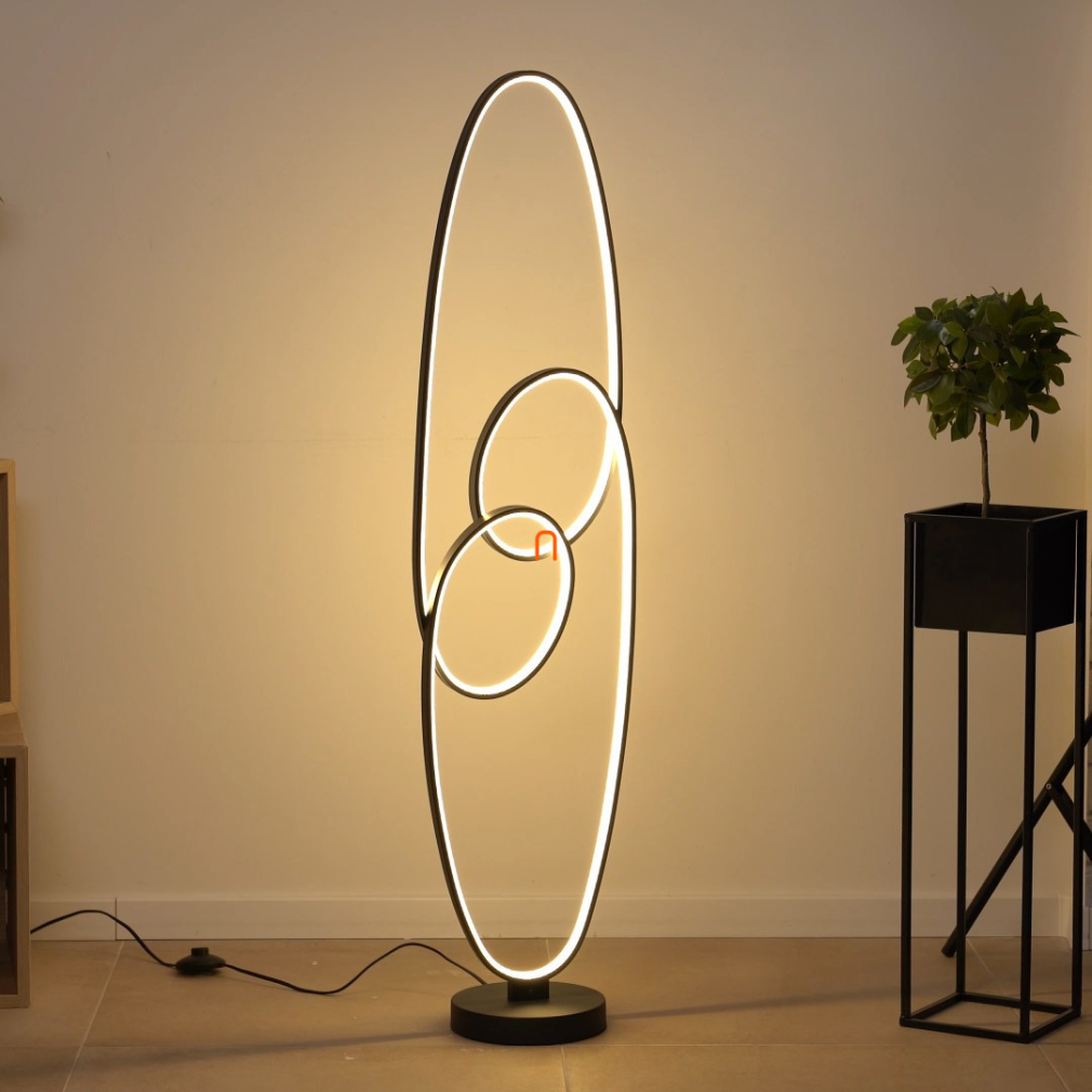 Szabályozható LED állólámpa, szalag hatású, 122 cm, memória funkcióval, talpkapcsolós - Spira Globo 67177-36S, 2700-4000-6500 K, változtatható fehér, 1890 lm, 39 W, 230 V