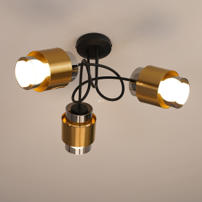   Három karos mennyezeti lámpa sárgaréz színben - Milley Globo 15560-3D