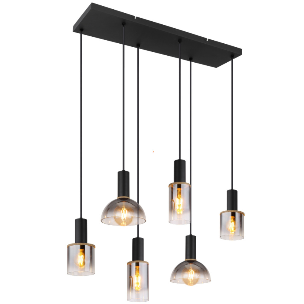 Függesztett lámpa különböző formájú üvegbúrával, 4 foglalattal (Classis)