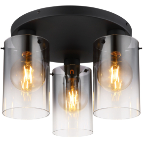   Füstszínű mennyezeti lámpa 3 foglalattal - Florentina Globo 15907-3D