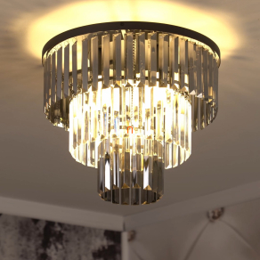   Glamour mennyezeti lámpa füstszínű prizma kristályokkal - Naxis Globo 15695D