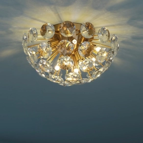   Mennyezeti lámpa kristály díszekkel arany színű pálcákkal, 39 cm - Virina Globo 16047D