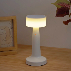   Szabályozható asztali LED lámpa fehér színben 21 cm - Angelika Globo 58447W, akkumulátoros, tölthető, hordozható, dimmelhető, érintőkapcsolós, 1.2 méretes kábellel, 2700-6500-4000 K, 55 lm, 6 W, 230 V