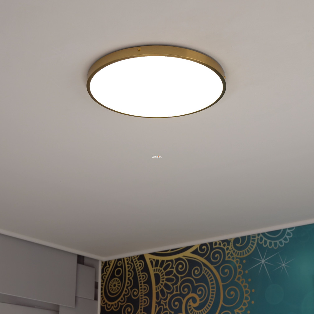 Kerek mennyezeti LED lámpa arany színű kerettel, 45 cm (Tibey)