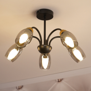   Csillár füstszínű búrákkal, 5 foglalatos - Gerly Globo 60297-5D