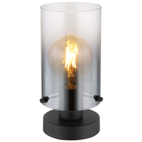   Füstszínű asztali lámpa, 26 cm - Florentina Globo 15907T - billenőkapcsolós, 1xE27 foglalattal, 230 V