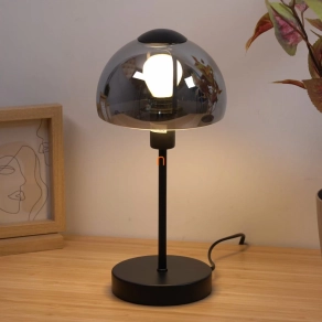   Füstszínű asztali lámpa, 32 cm - Kokkini Globo 21914B, 1xE14 foglalattal, 230 V